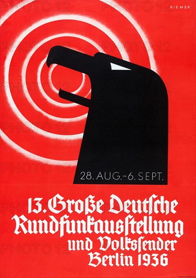 Affiche allemande annonçant une émission de radio à Berlin