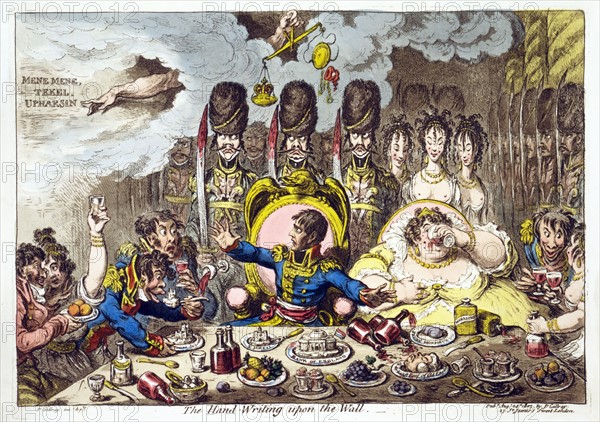 Gillray, Ecriture sur le mur