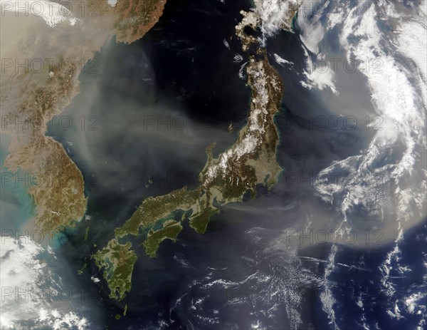 Satellite view of Japan