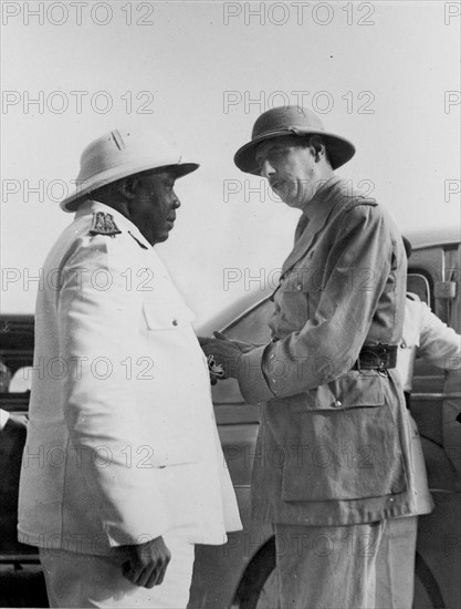 Felix Eboue and Charles de Gaulle in Chad