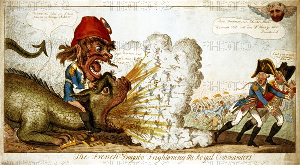 Cruikshank, The French Bugabo Frightening the Royal Commanders