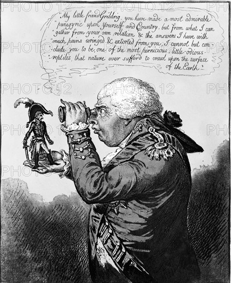 Gillray, Le roi de Brobdingnag et Gulliver