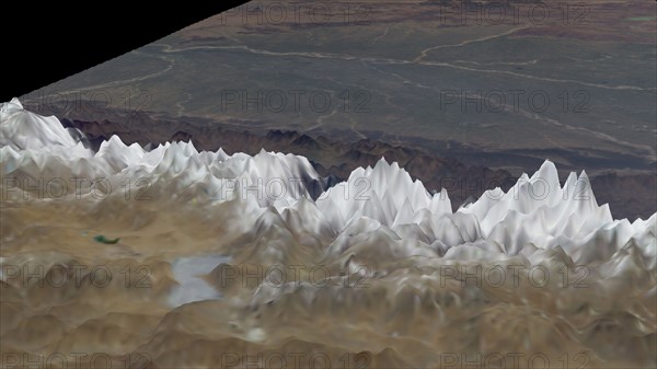Vue satellite de l'Himalaya