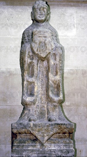 Stone guardian sculpture