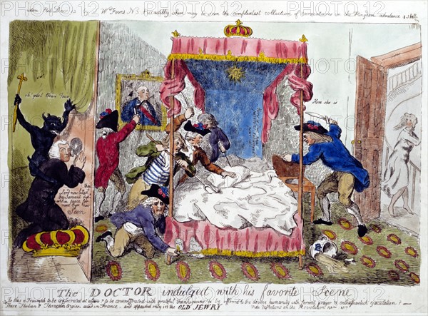 Cruikshank, Le docteur se livre à scène sa favorite