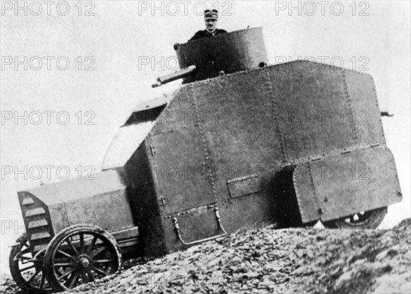 Italian armoured personnel carrier fitted with a gun turret on the roof