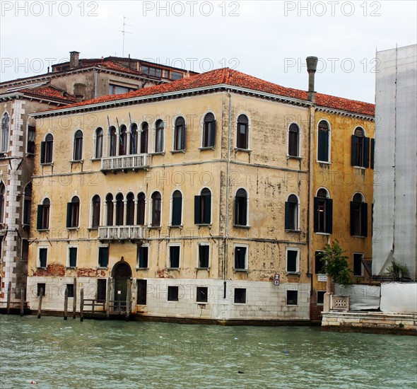 Facade of a sixteenth century Pallazio on the Grand Canal in Venice