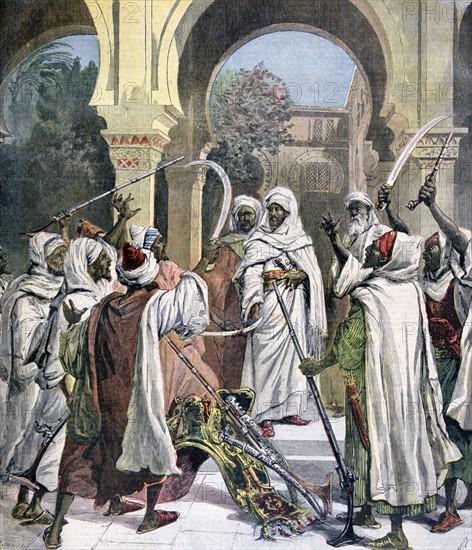 Tribal chiefs swearing loyalty to the Sultan of Morocco