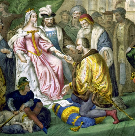 Christopher Columbus before Queen Isabella of Spain