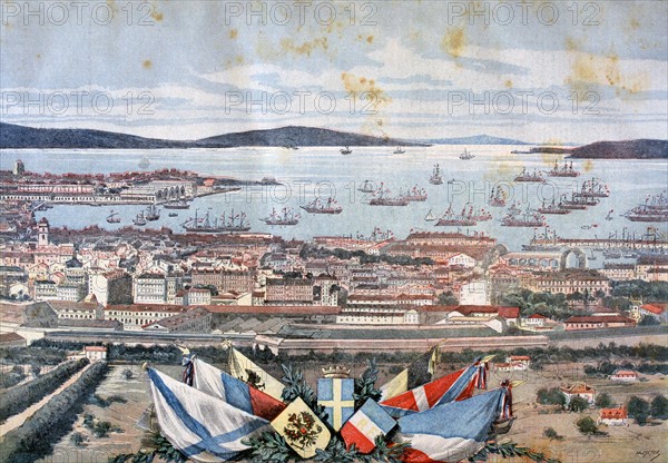 View of the French naval port of Toulon