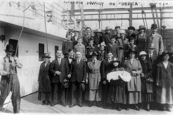 Russian emigrants on a boat to the USA in about 1900