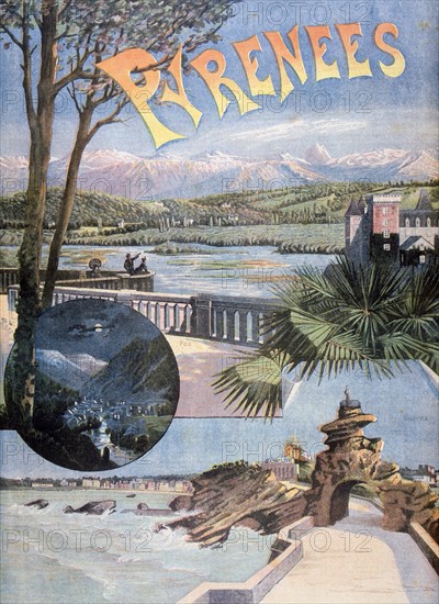 Advertisement by Midi Railway for destinations such as Biarritz and Luchon