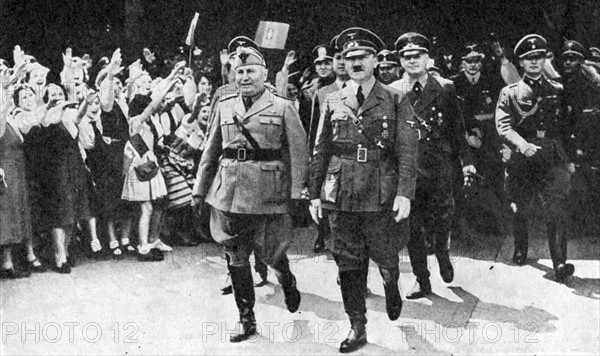 Adoph Hitler and Benito Mussolini in Munich