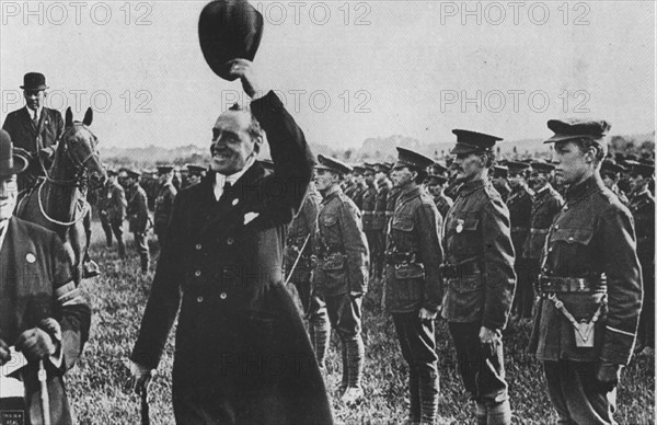 Sir Edward Carson reviews militia