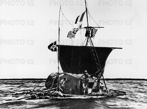 Thor Heyerdahl crossing the Pacific Ocean, 1947