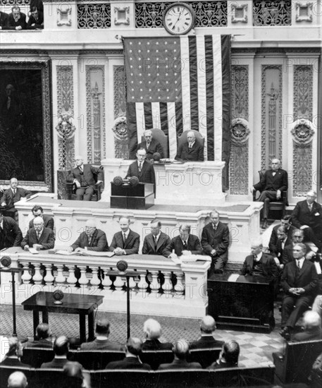 President Coolidge delivering his first message to Congress