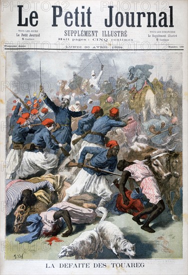French colonial forces in the Sudan in a battle with Touaregs