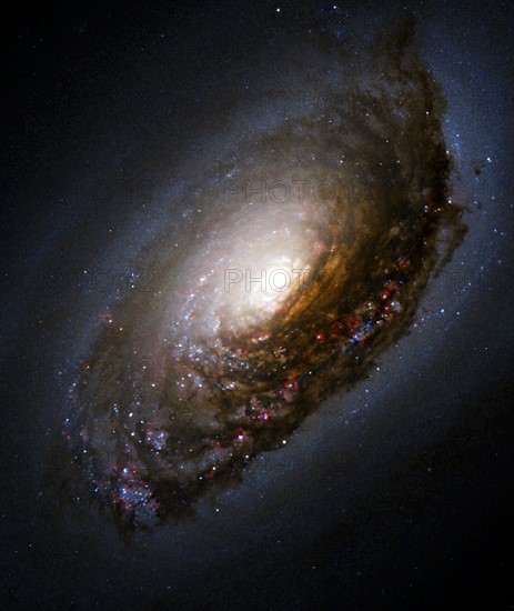 Dust Band Around the Nucleus of "Black Eye Galaxy" M64