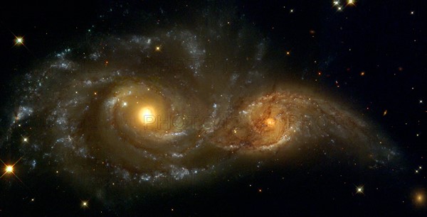 Interacting Spiral Galaxies NGC 2207 and IC 2163