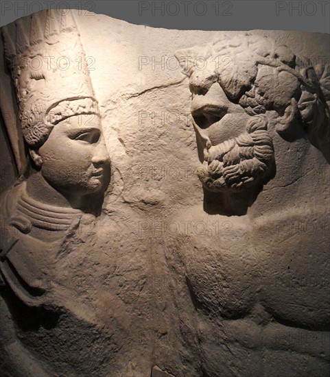 Plaster cast of the upper part of a marble relief