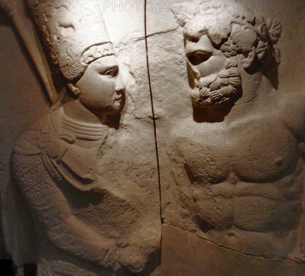 Plaster cast of the upper part of a marble relief