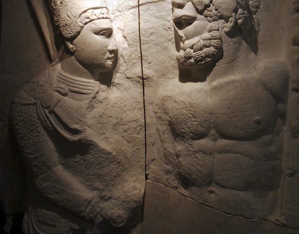 Plaster cast of upper part of a marble relief