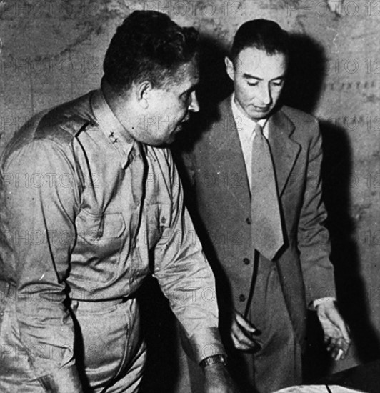 J. Robert Oppenheimer with General Leslie Groves