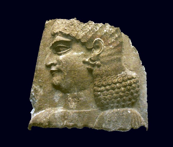 Head of a eunuch wearing a red headband