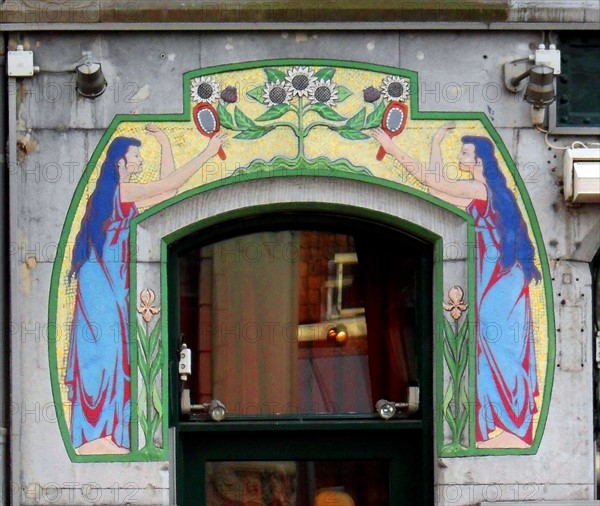 Detail from an art Nouveau decorative frieze