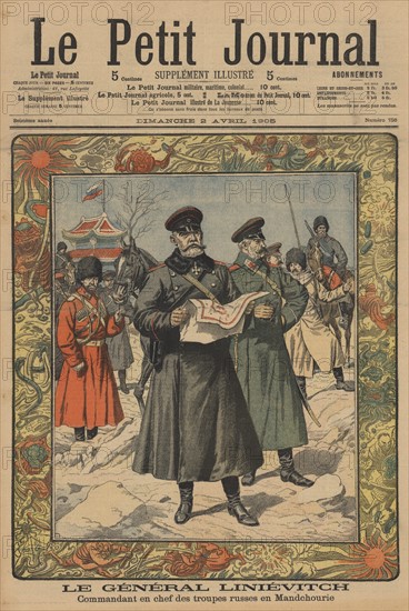 General Nikolai Petrovitch Linievitch, commander of the Russian forces in Manchuria during the Russo-Japanese War (1904-1905).  From 'Le Petit Journal', Paris, 2 April 1905.