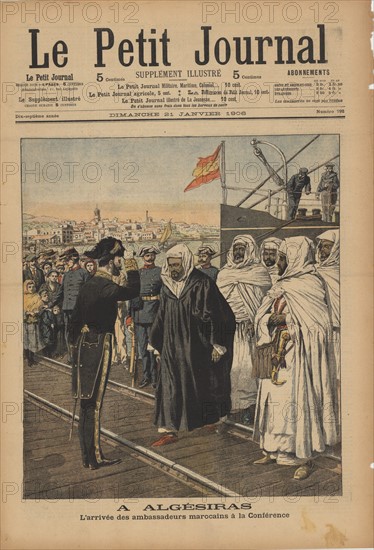 First Moroccan Crisis 1905-1906: The Moroccan delegation led by Sidi Mohammed ben Larbi Torres, arriving for the Algeciras Conference on the colonial status of Morocco, 16 January to 7 April 1906.  Thirteen nations participated and Germany's only ally was Austria.