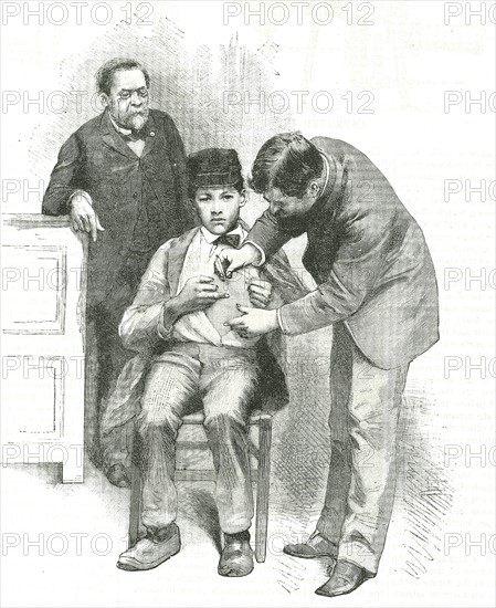 Boy being examinated by Louis Pasteur