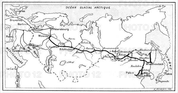 The route of the Trans-Siberian Railway