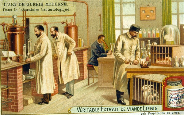 Bacteriological laboratory, France, 1890s