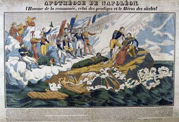 Allegorical print of the apotheosis of Napoleon I