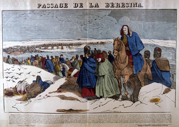 Napoleon's Grande Armee retreating from Russia across the Beresina