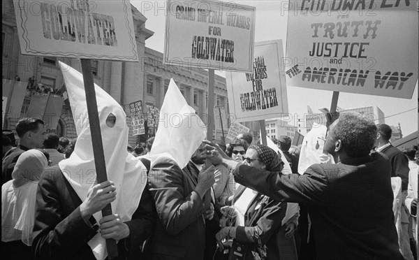 Ku Klux Klan members supporting Barry Goldwater's campaign