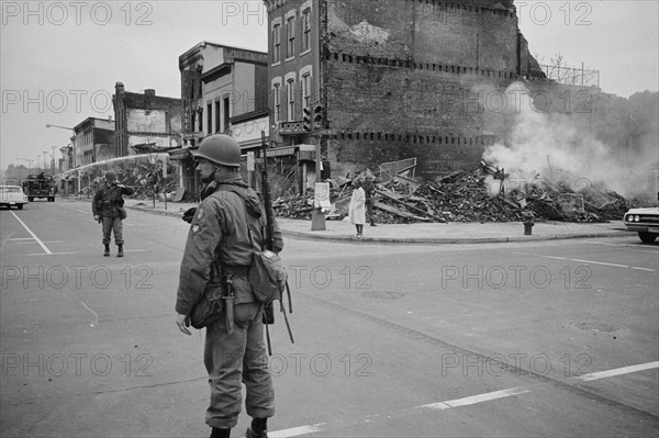 Soldier standing guard in a Washington