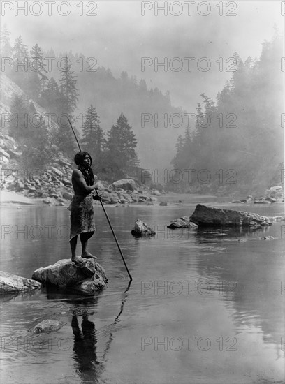 Hupa man with spear