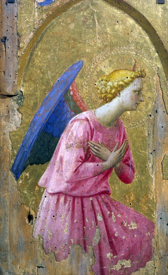 Angel in Adoration' painting on wood