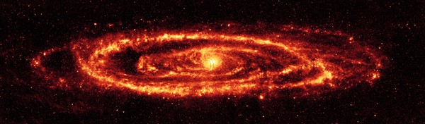 NASA's Spitzer Space Telescope infrared view of the famous galaxy Messier 31, also known as Andromeda