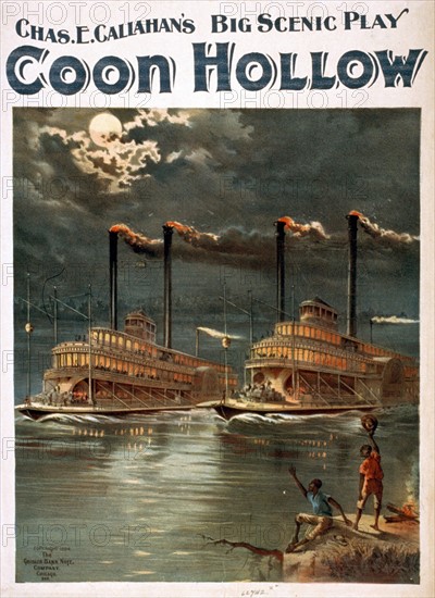 Steam paddle boats on the Mississippi river