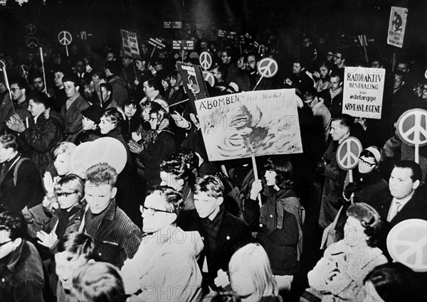 Anti-nuclear demonstration in France during the 1960's