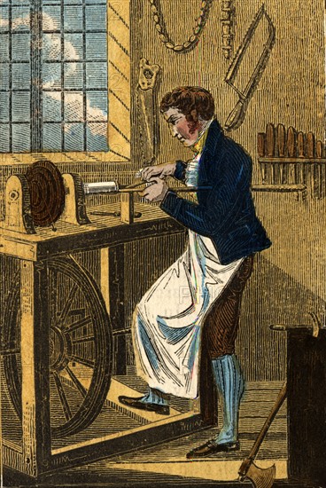 The Turner shaping a piece of wood