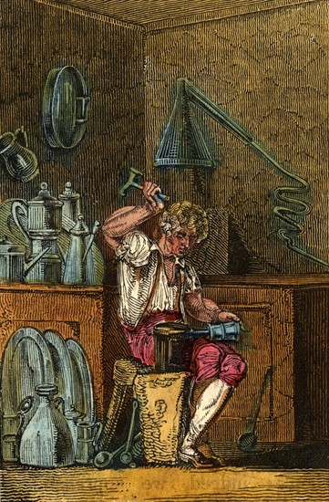 The Pewterer at work