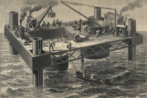 Construction du second pont sur le fleuve Tay en Ecosse - 1883