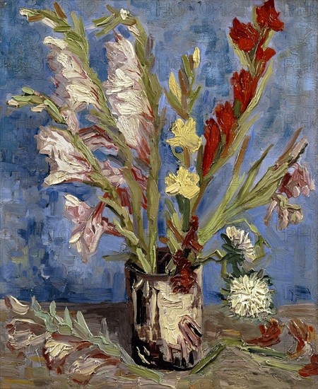 Van Gogh, Vase with Gladioli and Chinese Asters