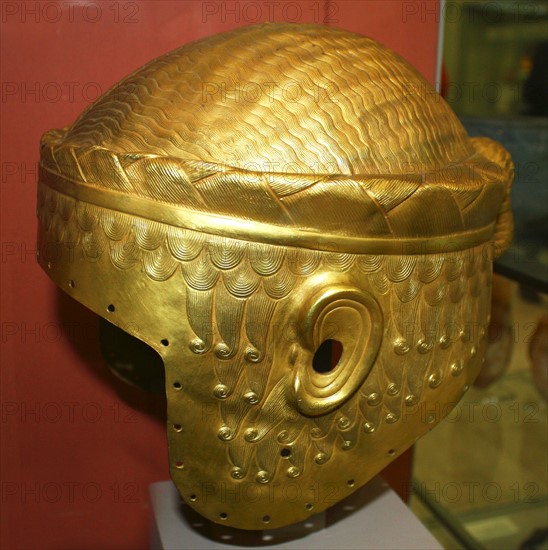 Electrotype copy of the gold helmet of Meskalamdug