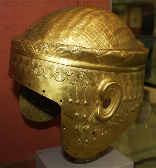 Electrotype copy of the gold helmet of Meskalamdug