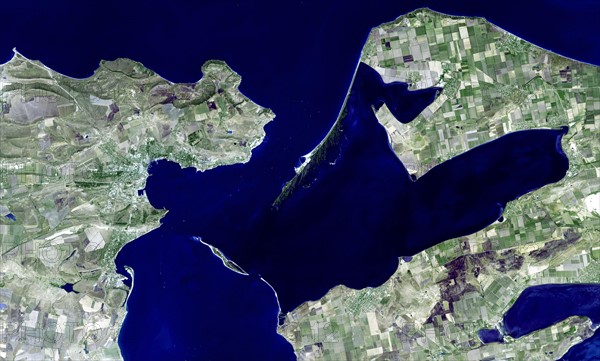 Satellite view of Kerch in Ukraine
